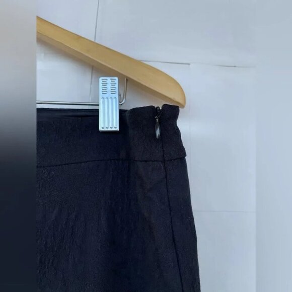 Eileen Fisher Stencil Stretch Jacquard Slim Ankle Trouser Pants Black medium - Picture 4 of 13